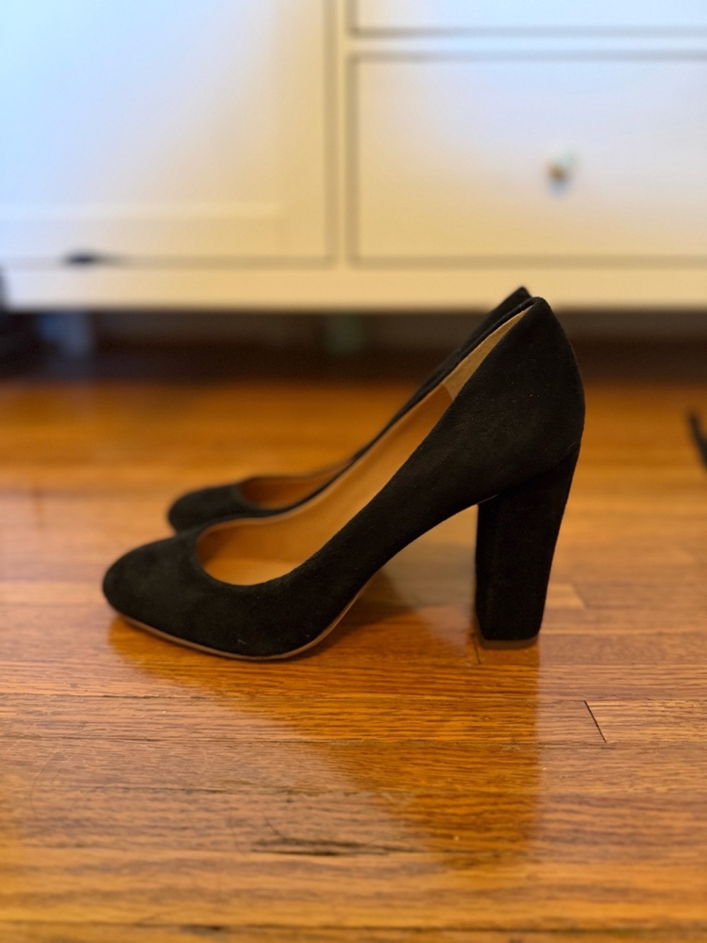 J. Crew Black Suede Rounded-Toe Pumps - Picture 2 of 3